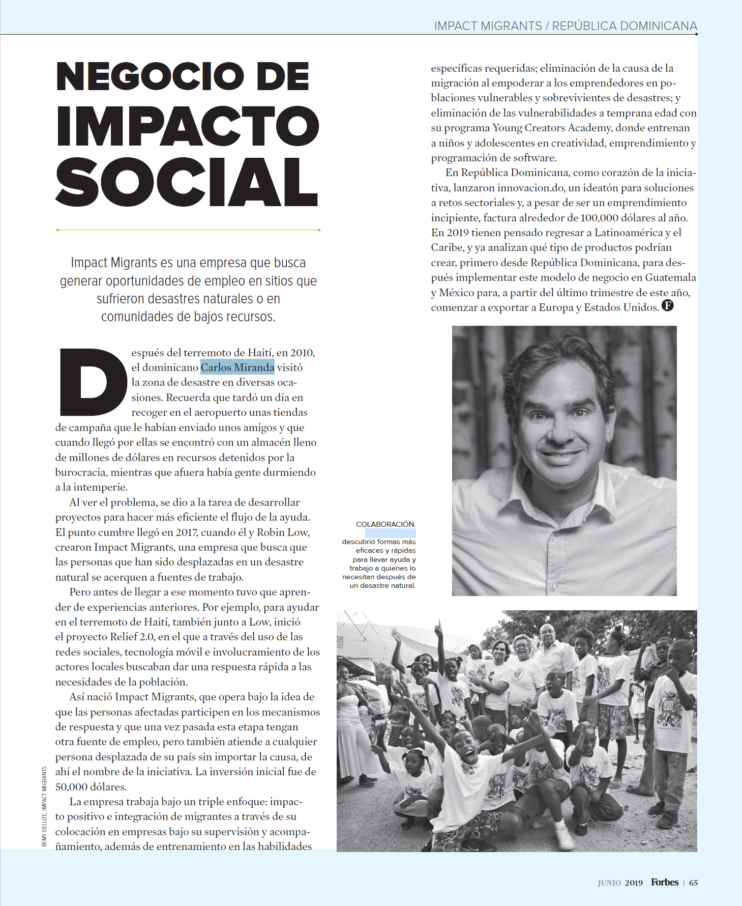 Impact Migrants on Forbes